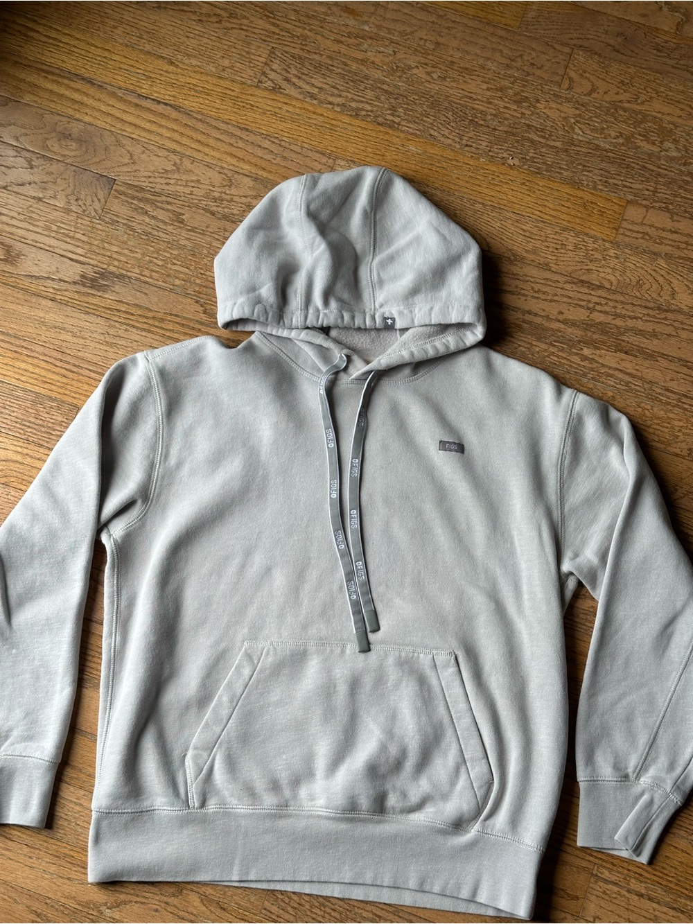 Figs Light Gray Pullover Hoodie with box logo